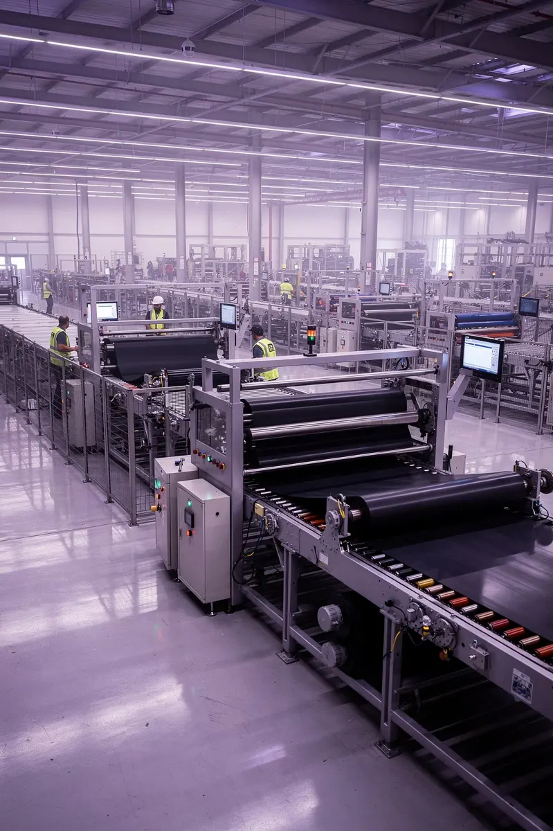 Industrial belt manufacturing line